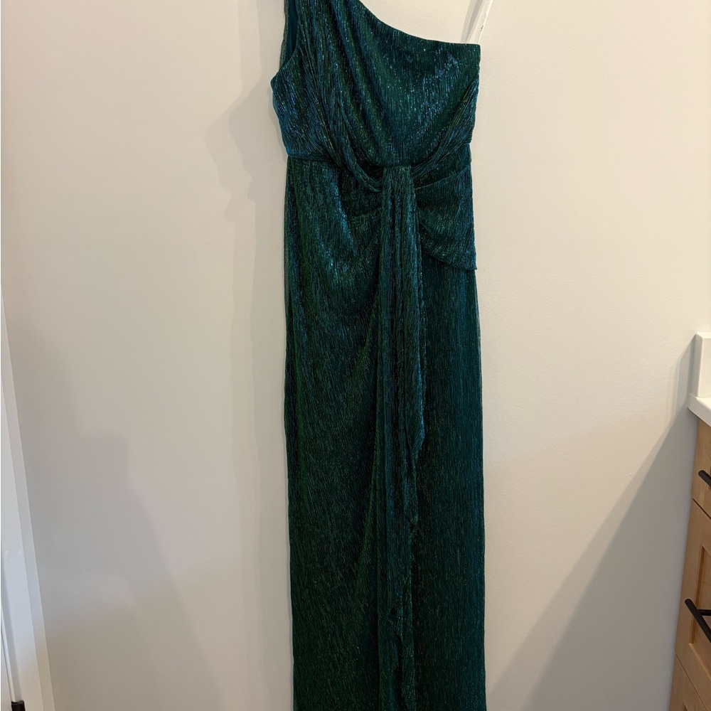 Lulu's Emerald One-Shoulder Dress